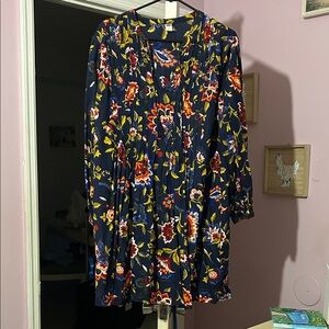 Old Navy Navy Blue Floral Dress